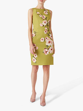 Hobbs Moira Floral Print Dress, Spring Green/Blush