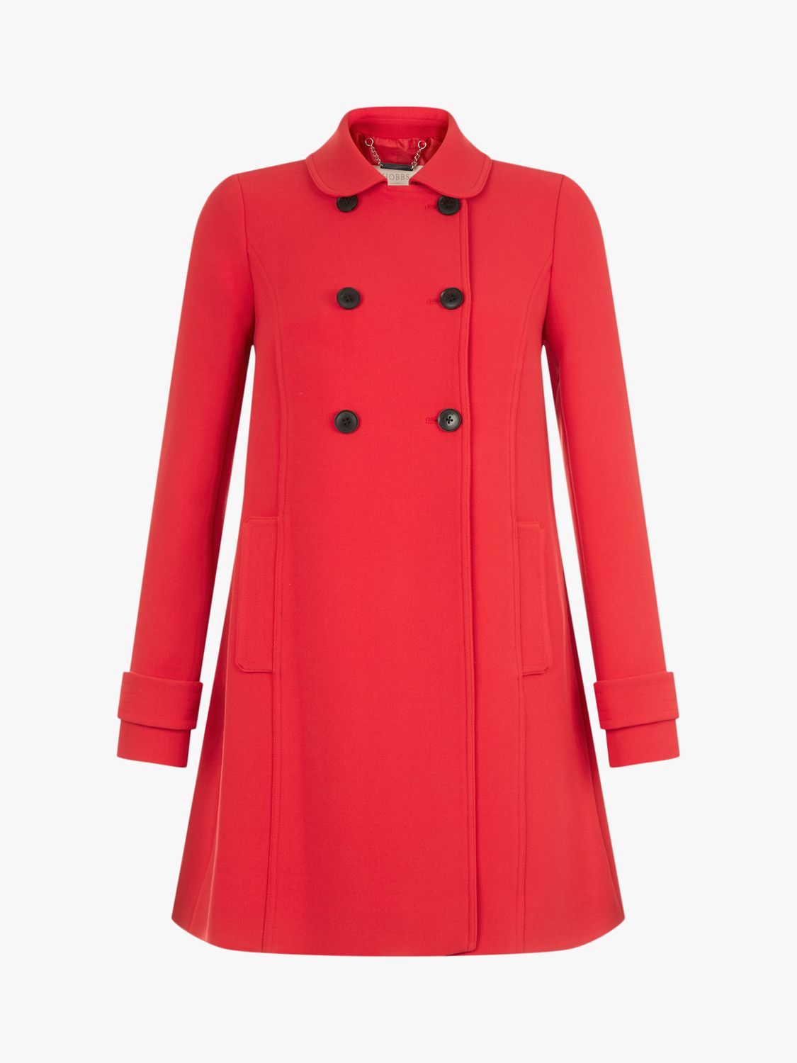 Hobbs Adrienne Double Breasted Pea Coat, Bright Red