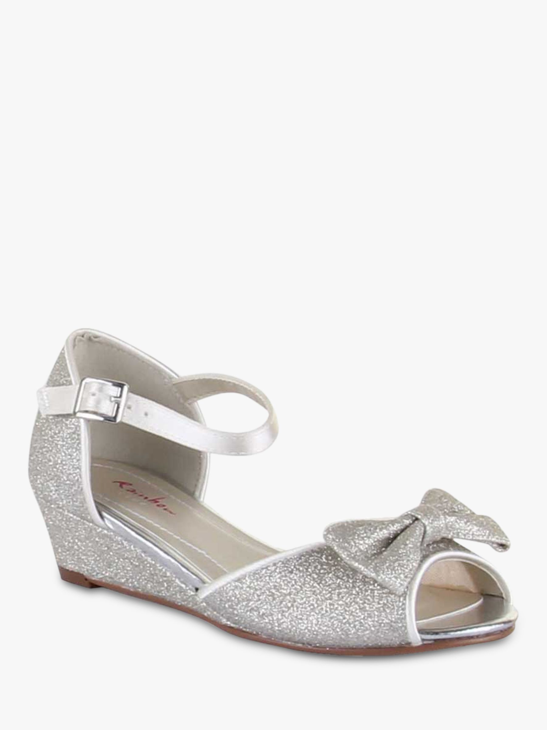 childrens silver bridesmaid shoes