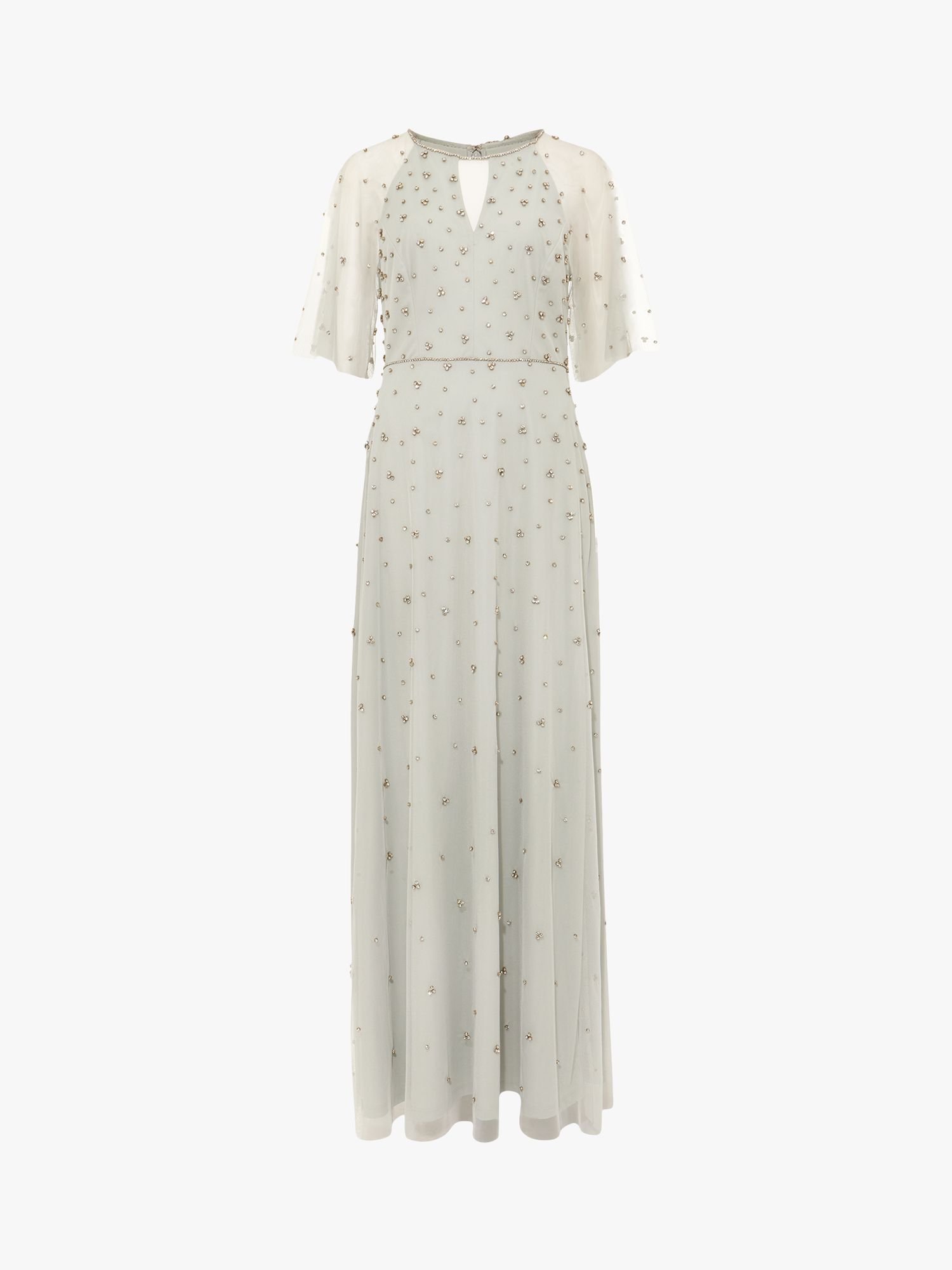 Phase Eight Blanca Crystal Embellished Tulle Maxi Dress, Duck Egg at ...