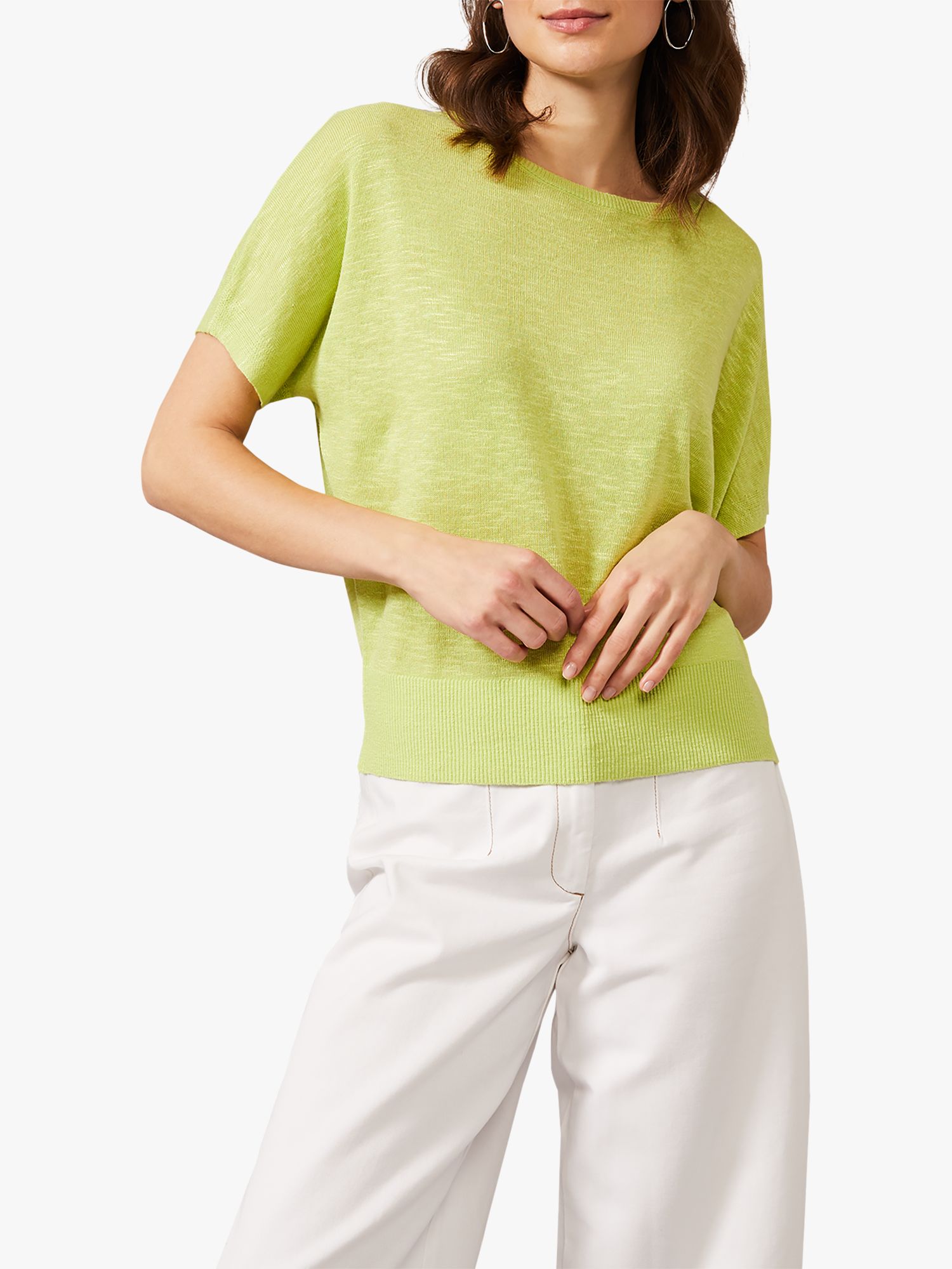 Phase Eight Galina Short Sleeve Jumper, Lime at John Lewis & Partners