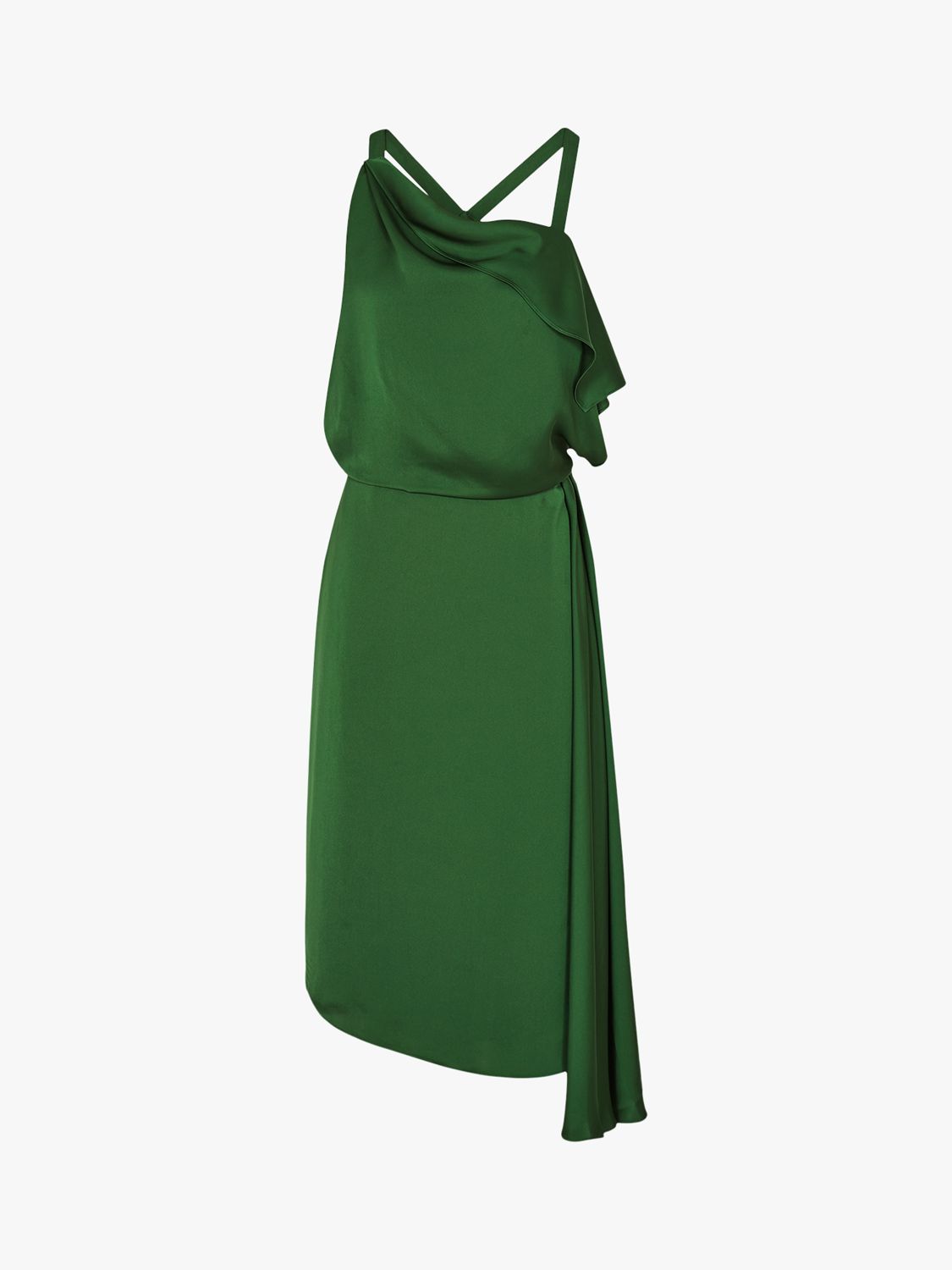 Reiss Aya Draped Satin Midi Dress