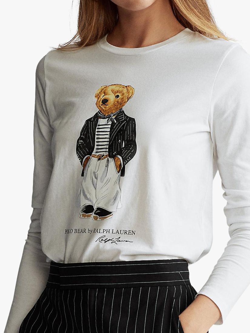 Polo Ralph Lauren Polo Bear Long Sleeve Top White At John Lewis And Partners 