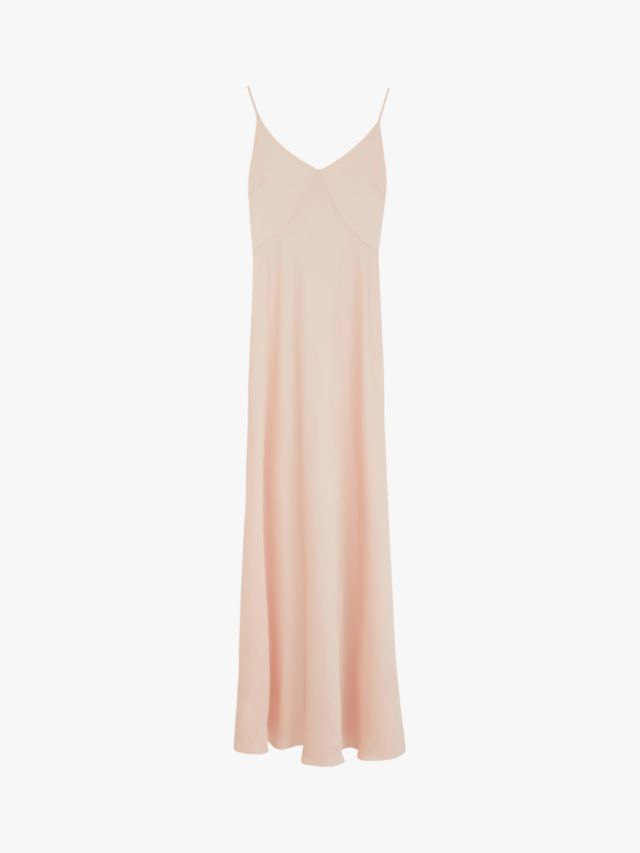 Warehouse Satin Cami Bow Bridesmaid Dress, Light Pink, 6