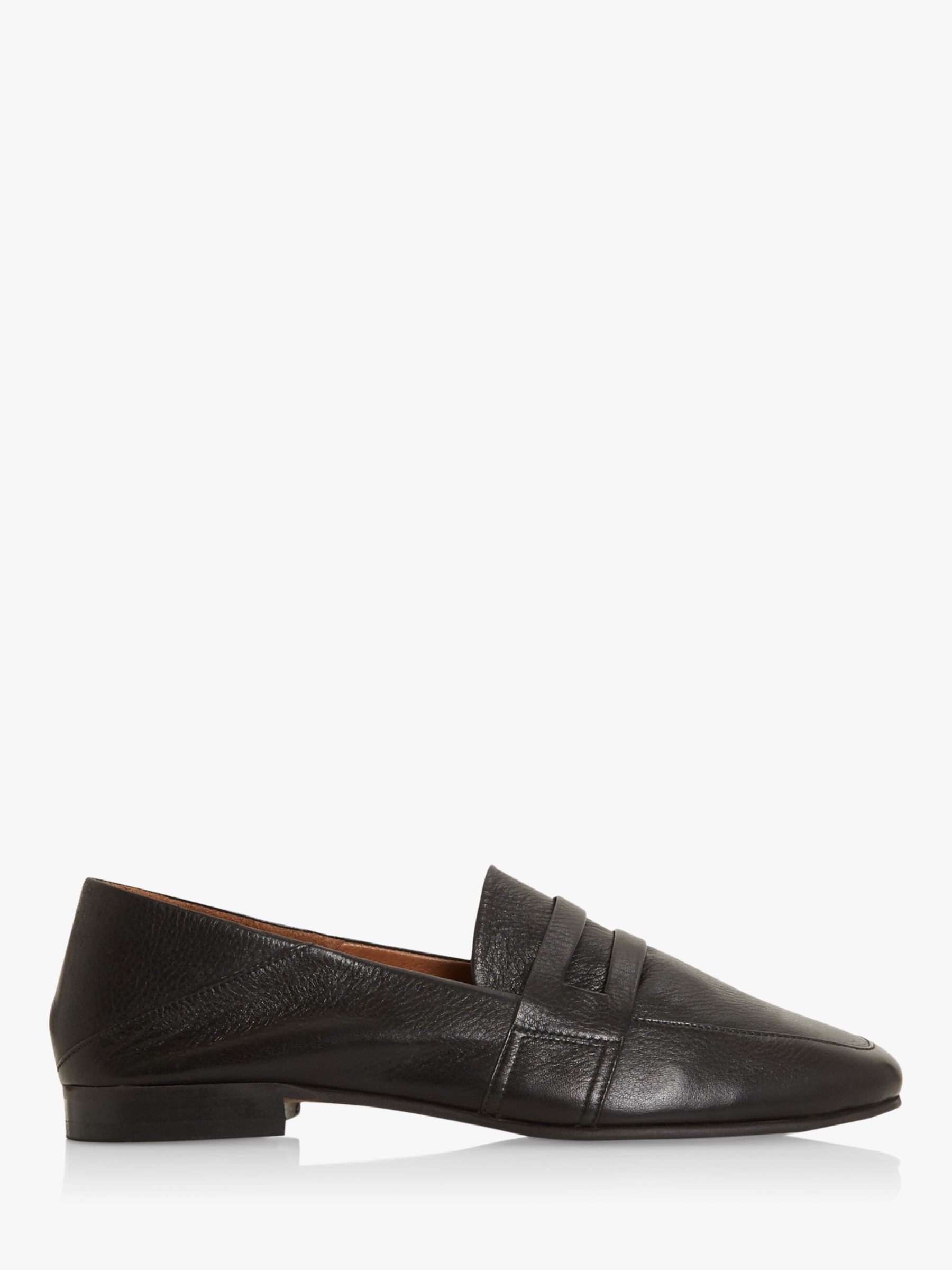 Dune Grayson Leather Saddle Loafers, Black at John Lewis & Partners