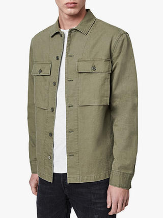 AllSaints Recon Military Shirt, Olive Green