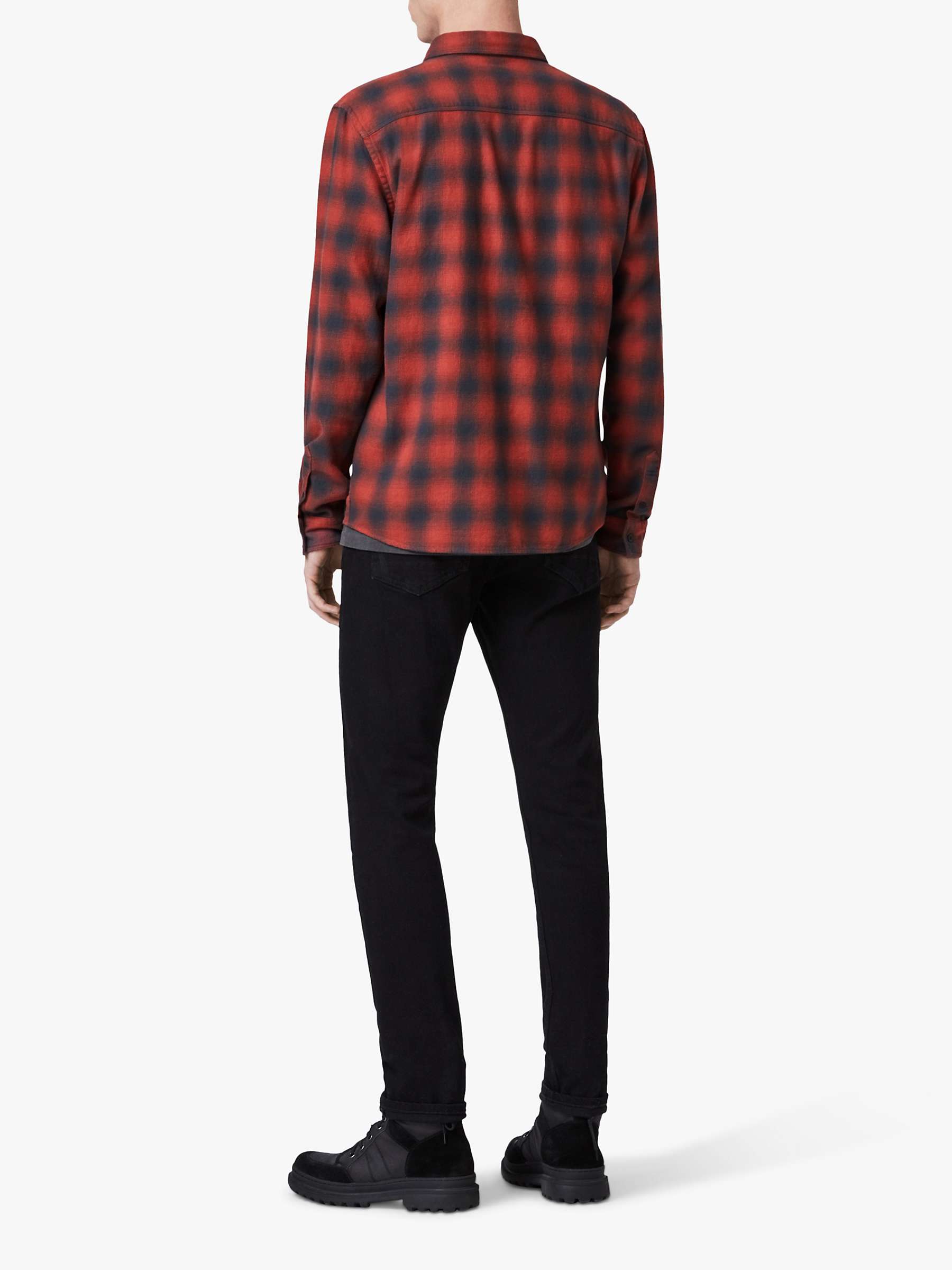 Buy AllSaints Catalpa Check Flannel Shirt, Oxide Red Online at johnlewis.com