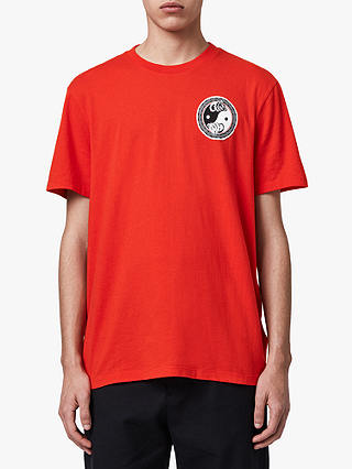 AllSaints Lunarat Crew T-Shirt, Poppy Red