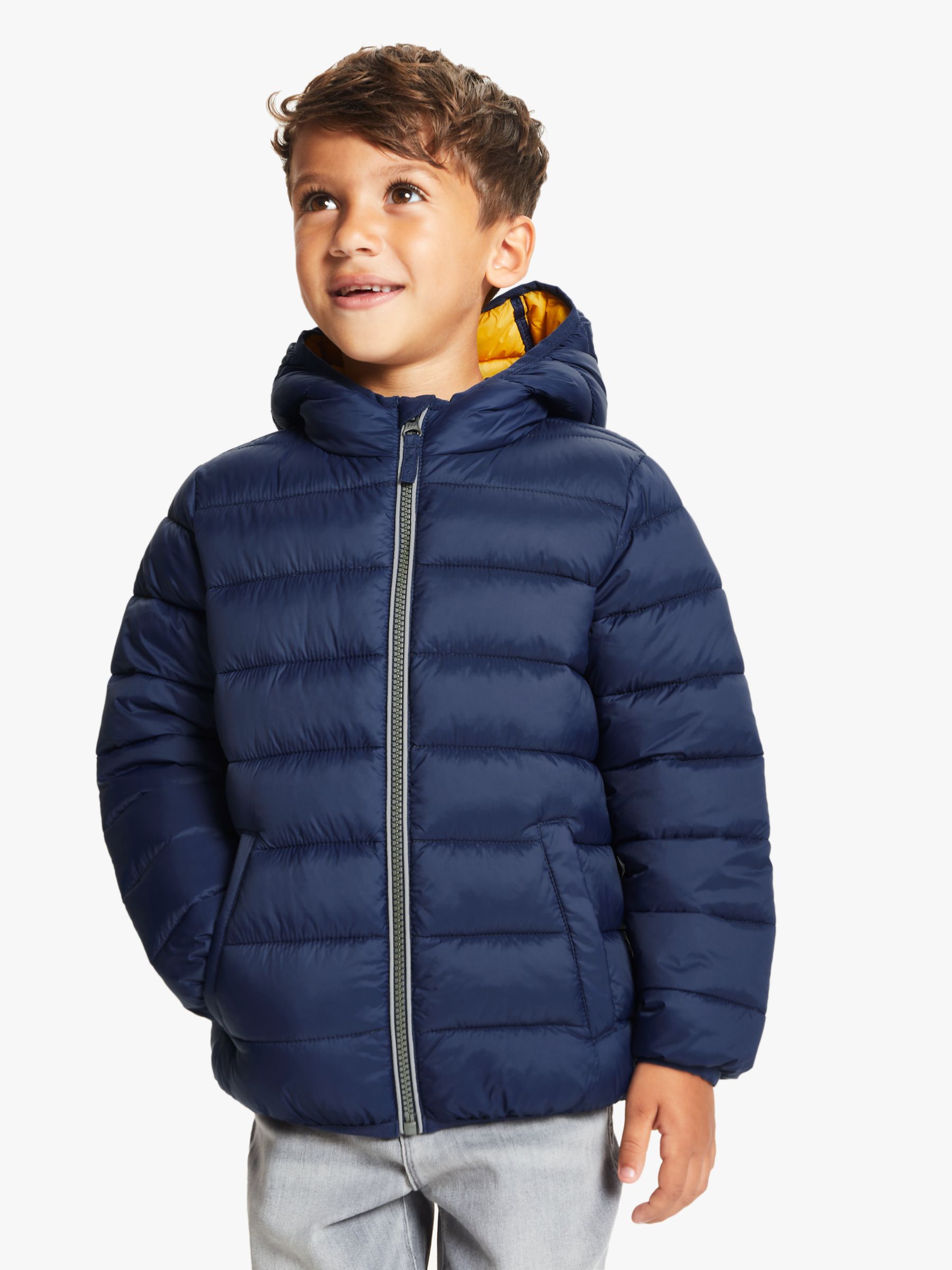 John Lewis & Partners Boys' Lightweight Padded Coat, Navy at John Lewis ...