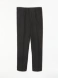 John Lewis Boys' Adjustable Waist Stain Resistant Slim Fit School Trousers, Black