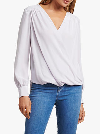 Forever New Sandra Wrap Silk Shirt, Lilac