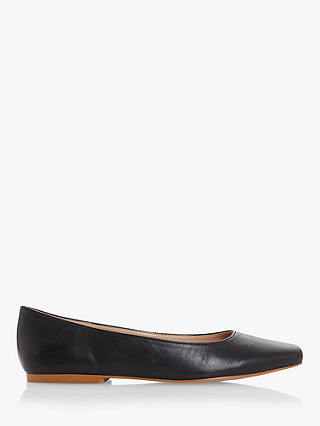 Dune Halladay Leather Square Toe Ballet Pumps