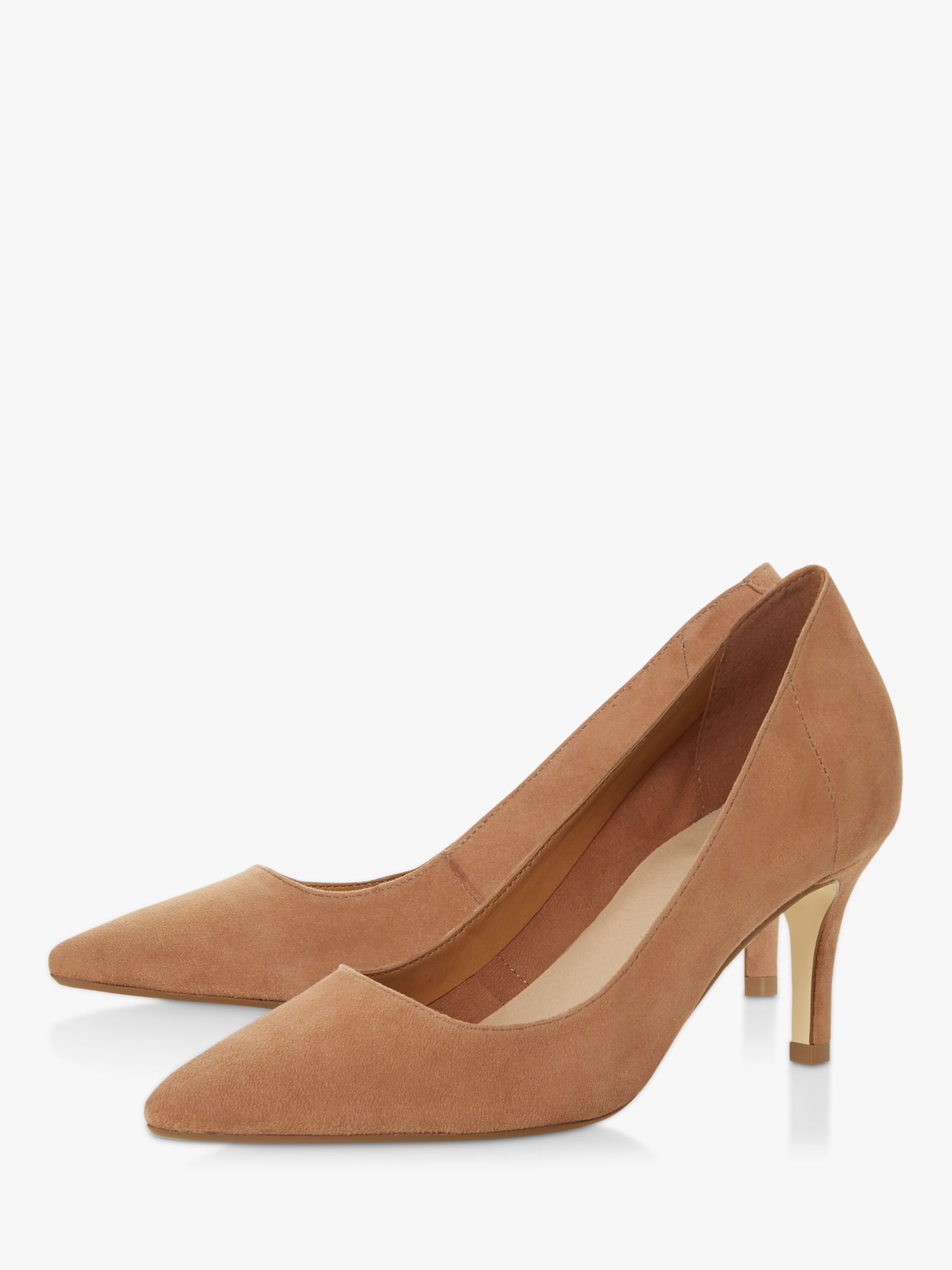 Dune Andina Suede Court Shoes, Camel at John Lewis & Partners