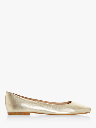Dune Halladay Leather Square Toe Ballet Pumps