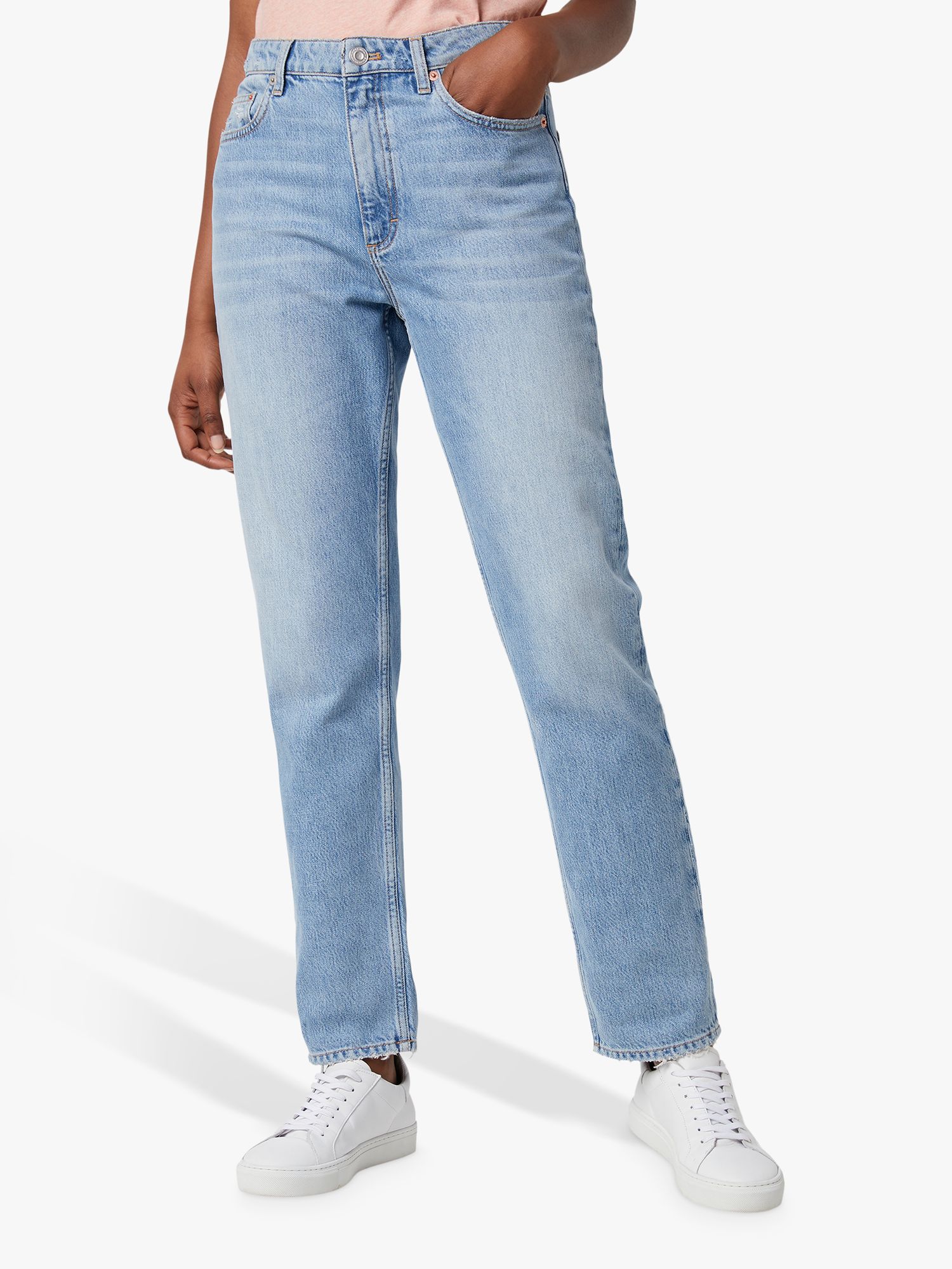 French Connection Palmira Straight Leg Jeans, Light Blue at John Lewis &  Partners