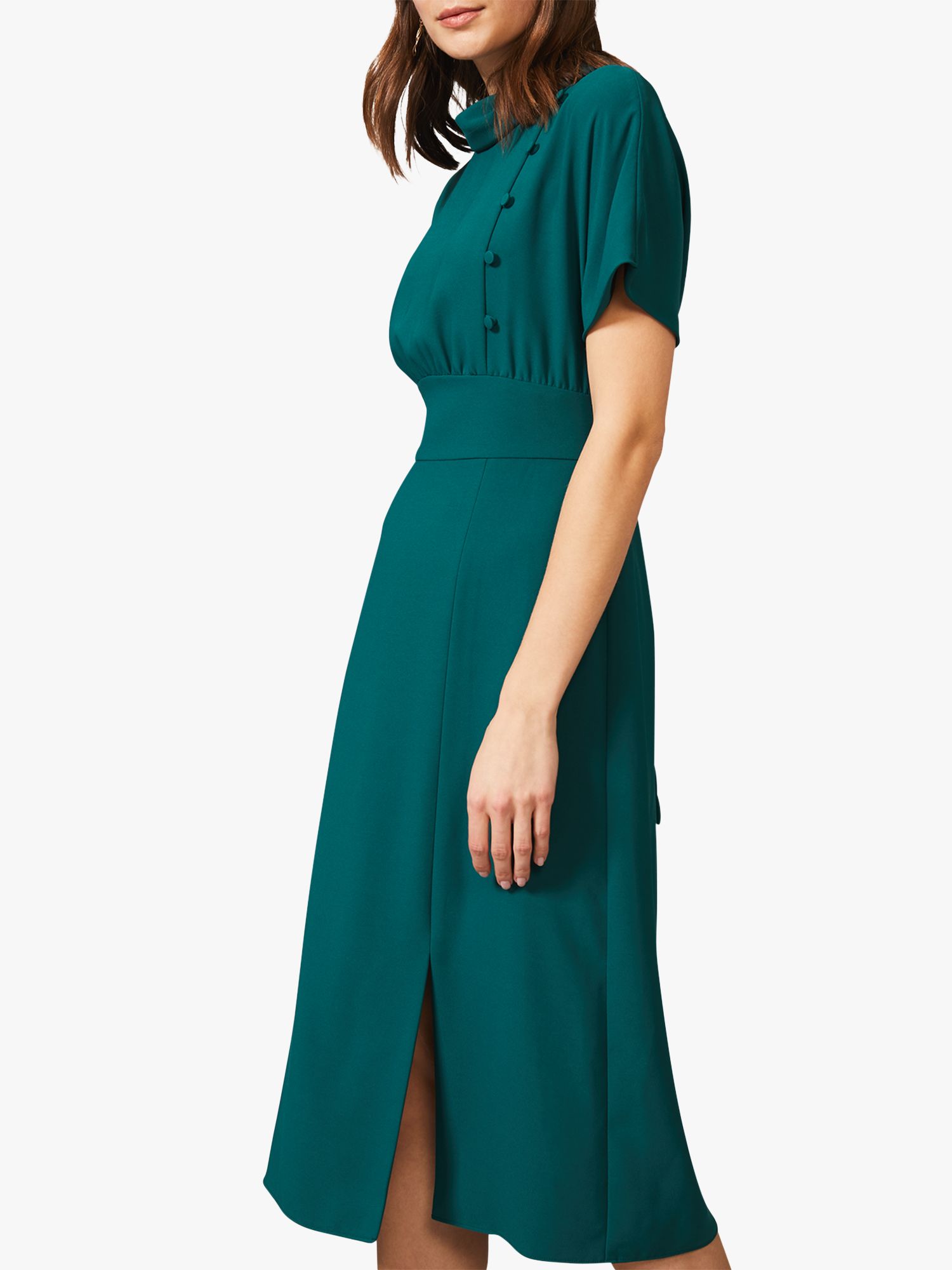 Phase Eight Aleandra Button Dress, Jade, 12