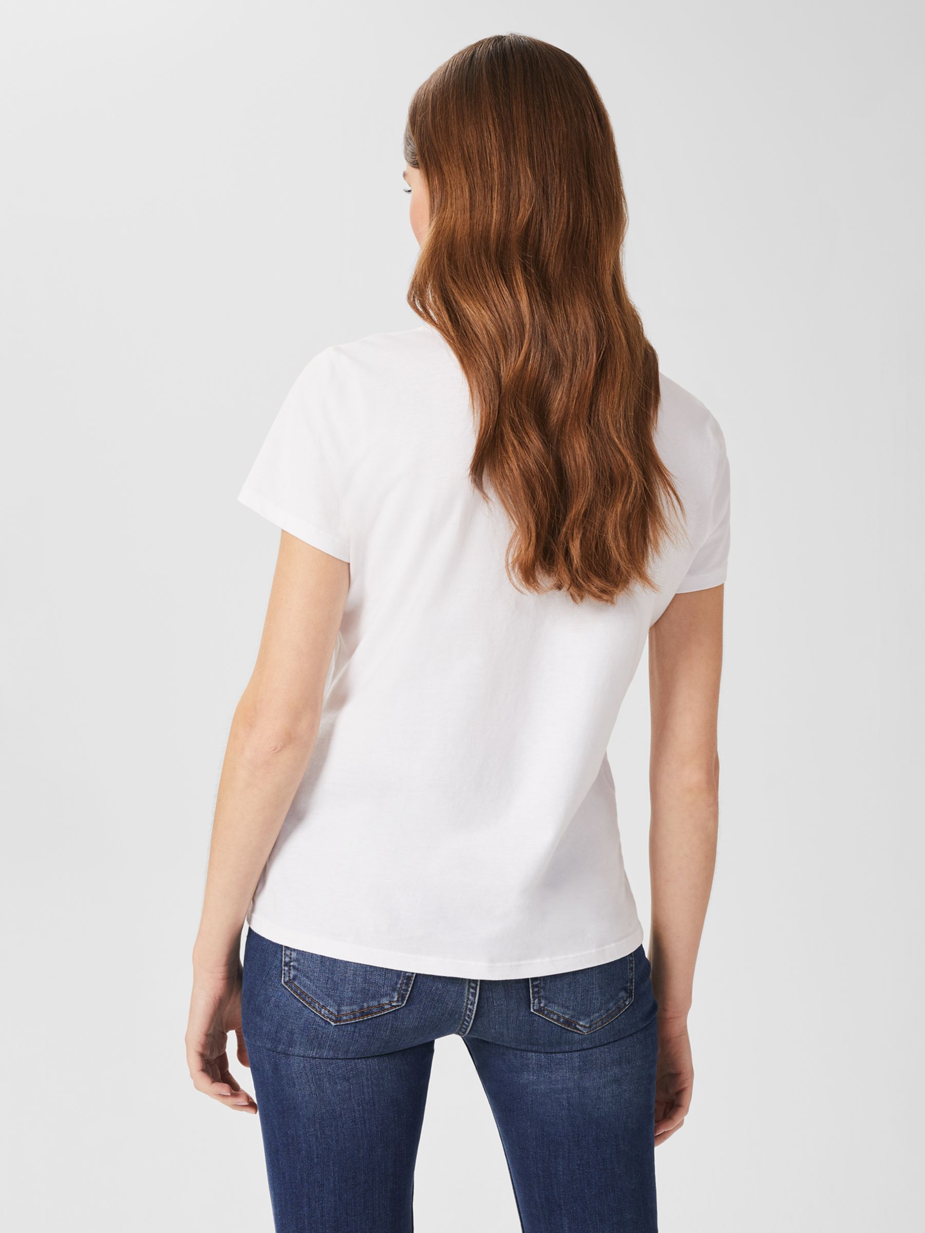 Buy Hobbs Pixie Plain Cotton T-Shirt Online at johnlewis.com