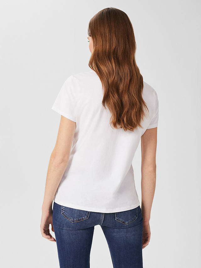 Hobbs Pixie Plain Cotton T-Shirt, White