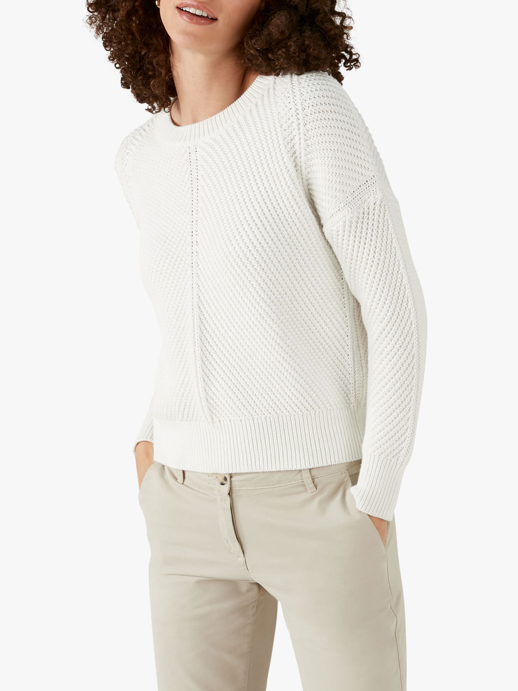 Pure Collection Textured Cotton Jumper White At John Lewis And Partners