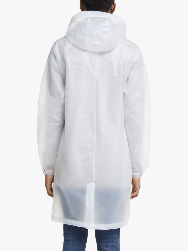 White transparent store raincoat