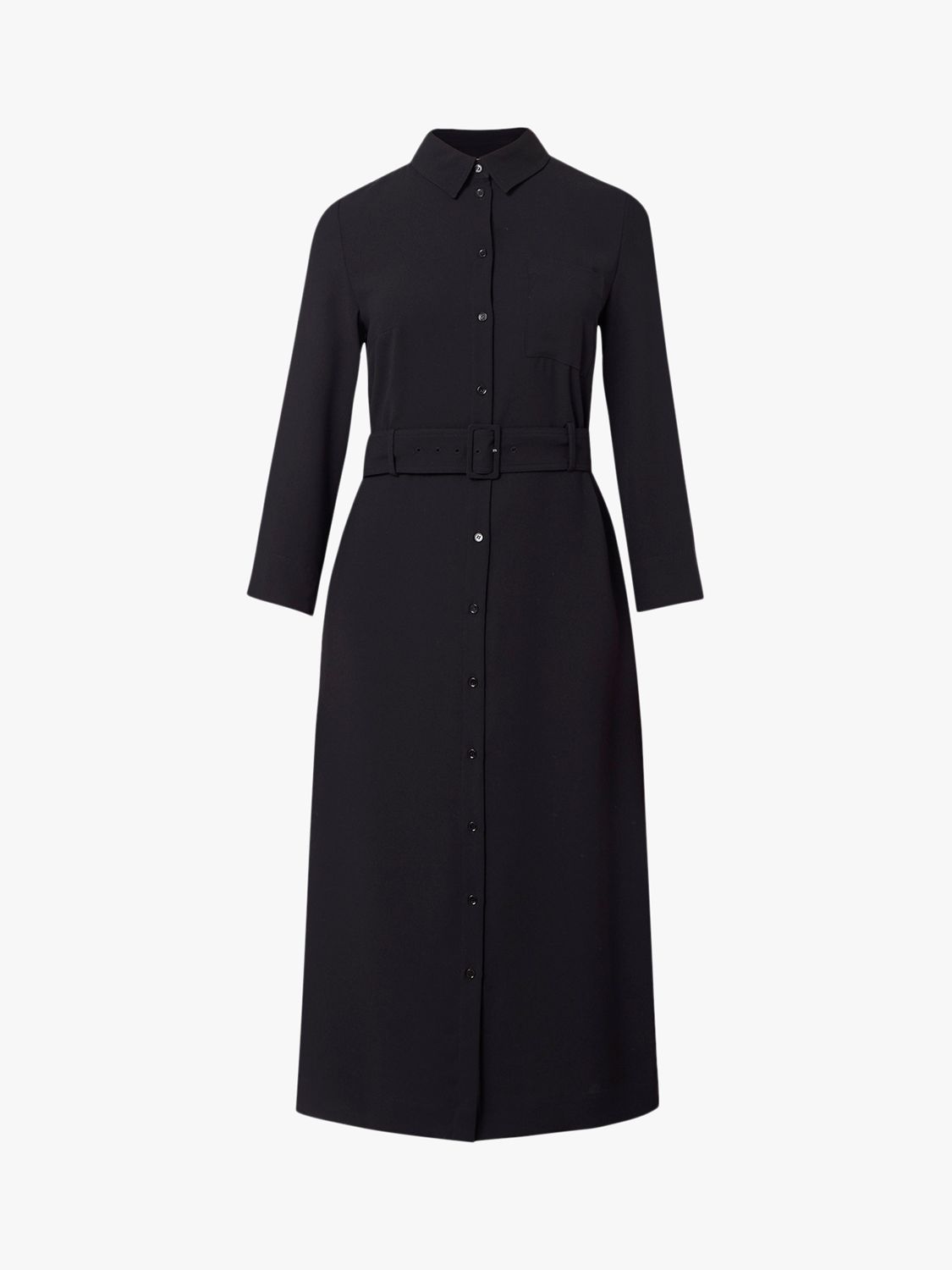 Jaeger Crepe Belted Shirt Dress