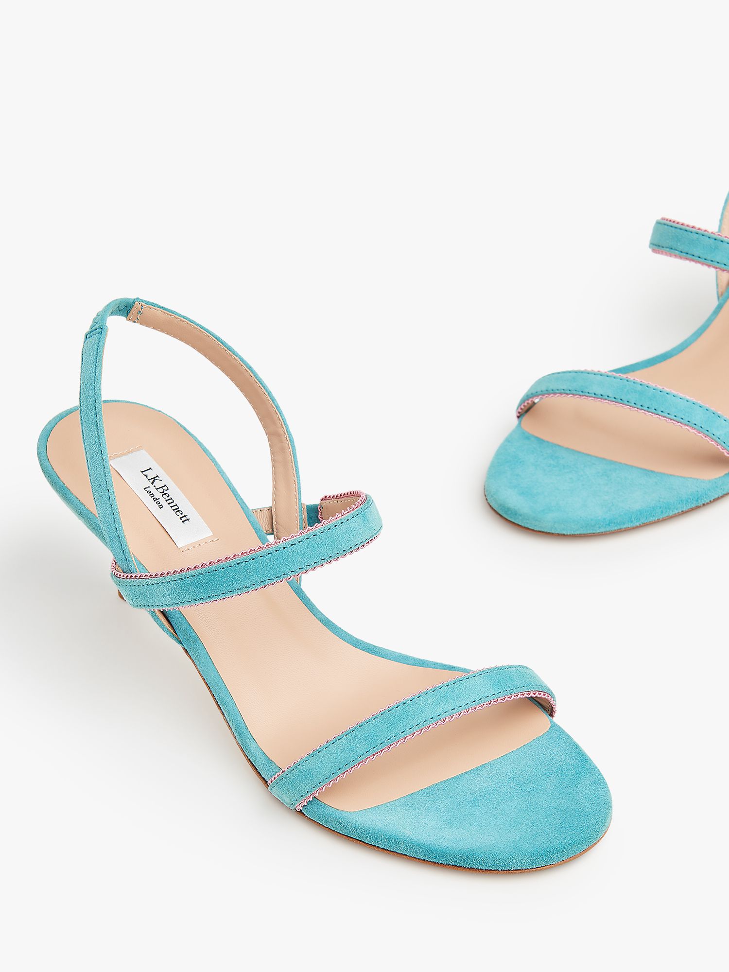 L.K.Bennett Nala Suede Sandals, Light Blue
