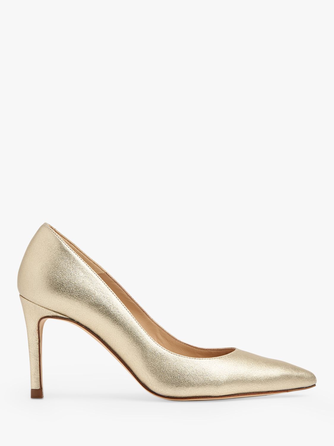 L.K.Bennett Floret Pointed Toe Court Shoes, Gold at John Lewis & Partners