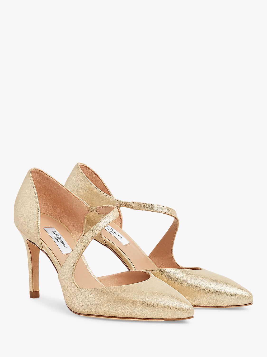 L.K.Bennett Victoria Asymmetric Cut Court Shoes, Gold