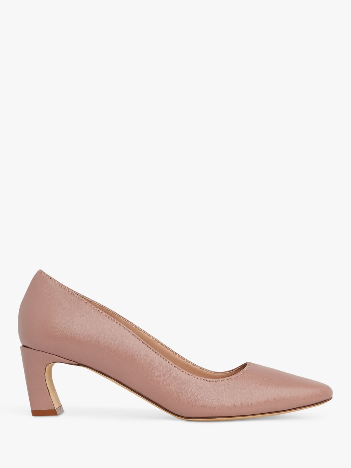 L.K.Bennett Freya Pointed Toe Leather Court Shoes, Pink Clay