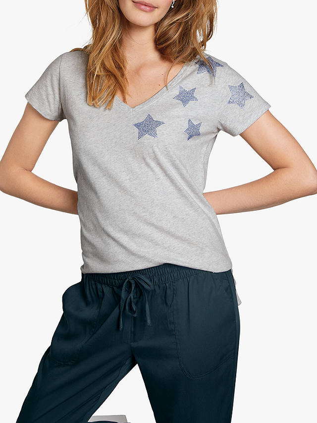 hush Aurelie Organic Cotton Star T-Shirt, Grey