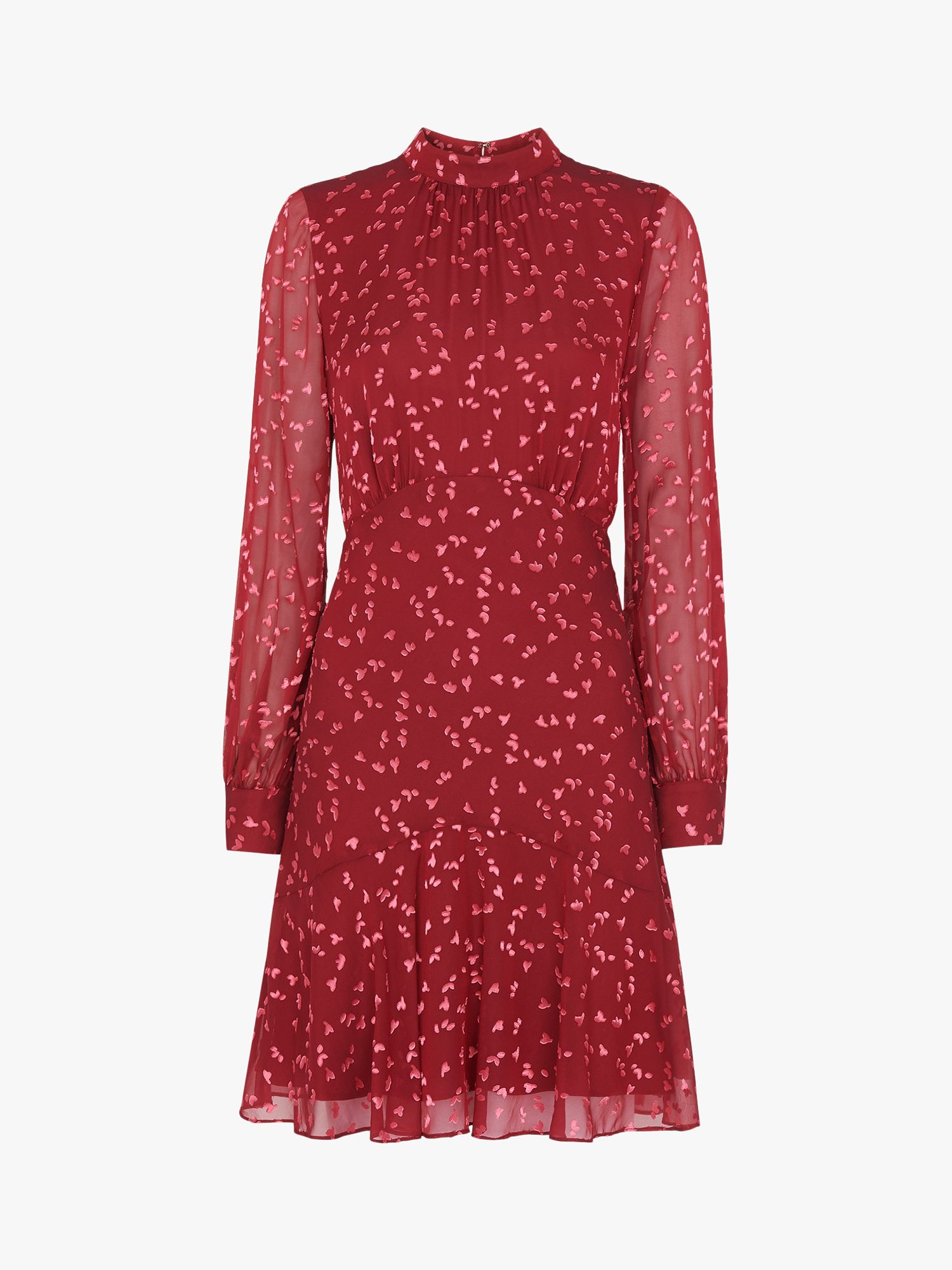 Whistles Falling Leaves Mini Dress, Pink Multi at John Lewis & Partners