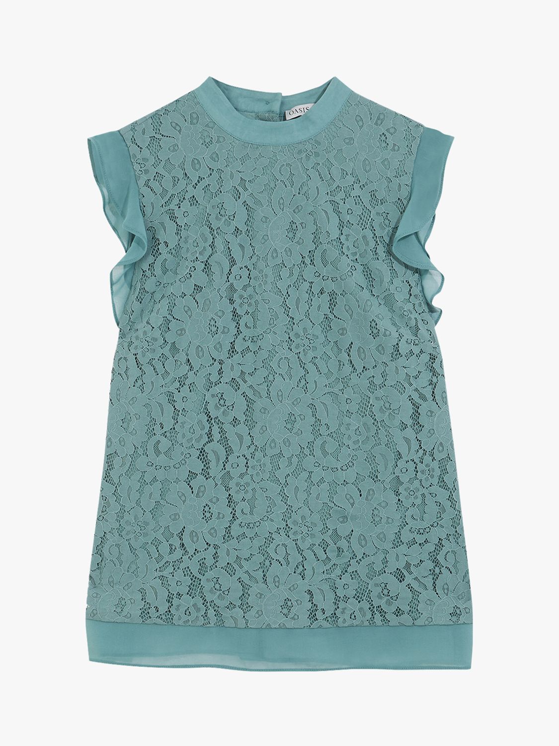 oasis blue chiffon frill top