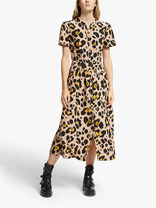 Somerset by Alice Temperly Oversized Leopard Print Shirt Dress, Multi