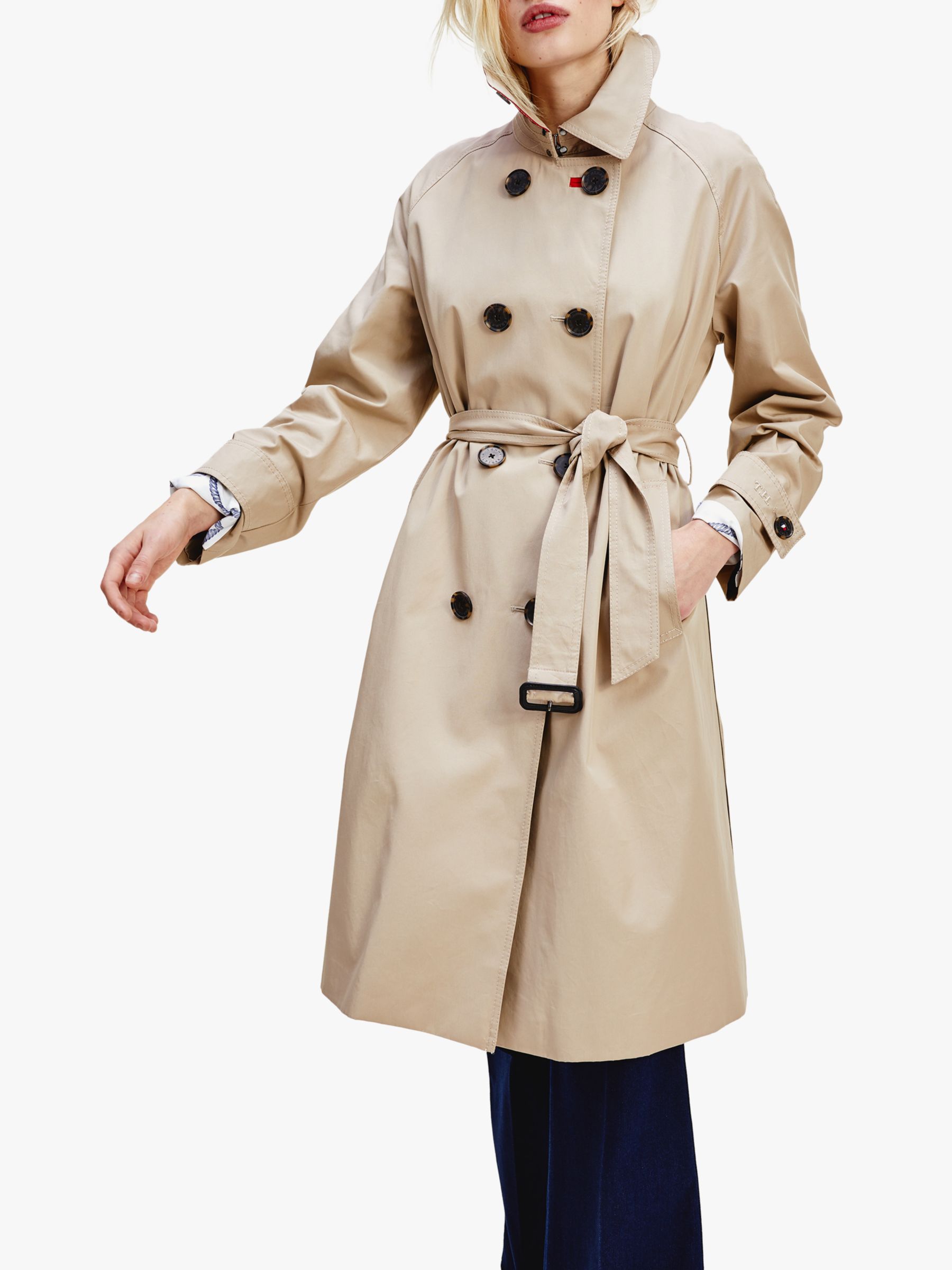 tommy hilfiger red trench coat
