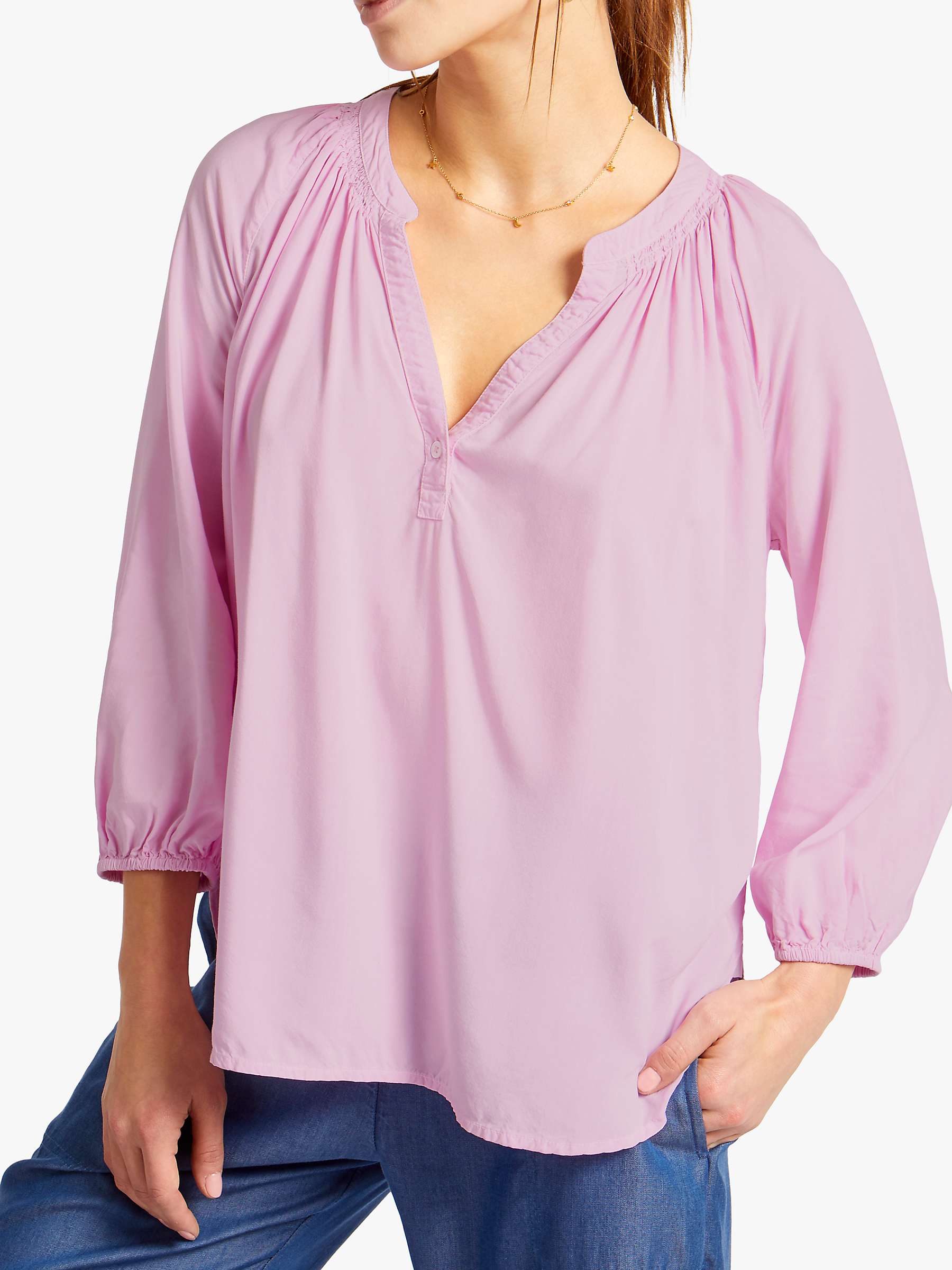 NRBY Olivia Drapey Shirt, Pink Sorbet at John Lewis & Partners