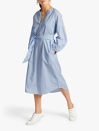 NRBY Clara Striped Cotton Maxi Dress, Blue/White