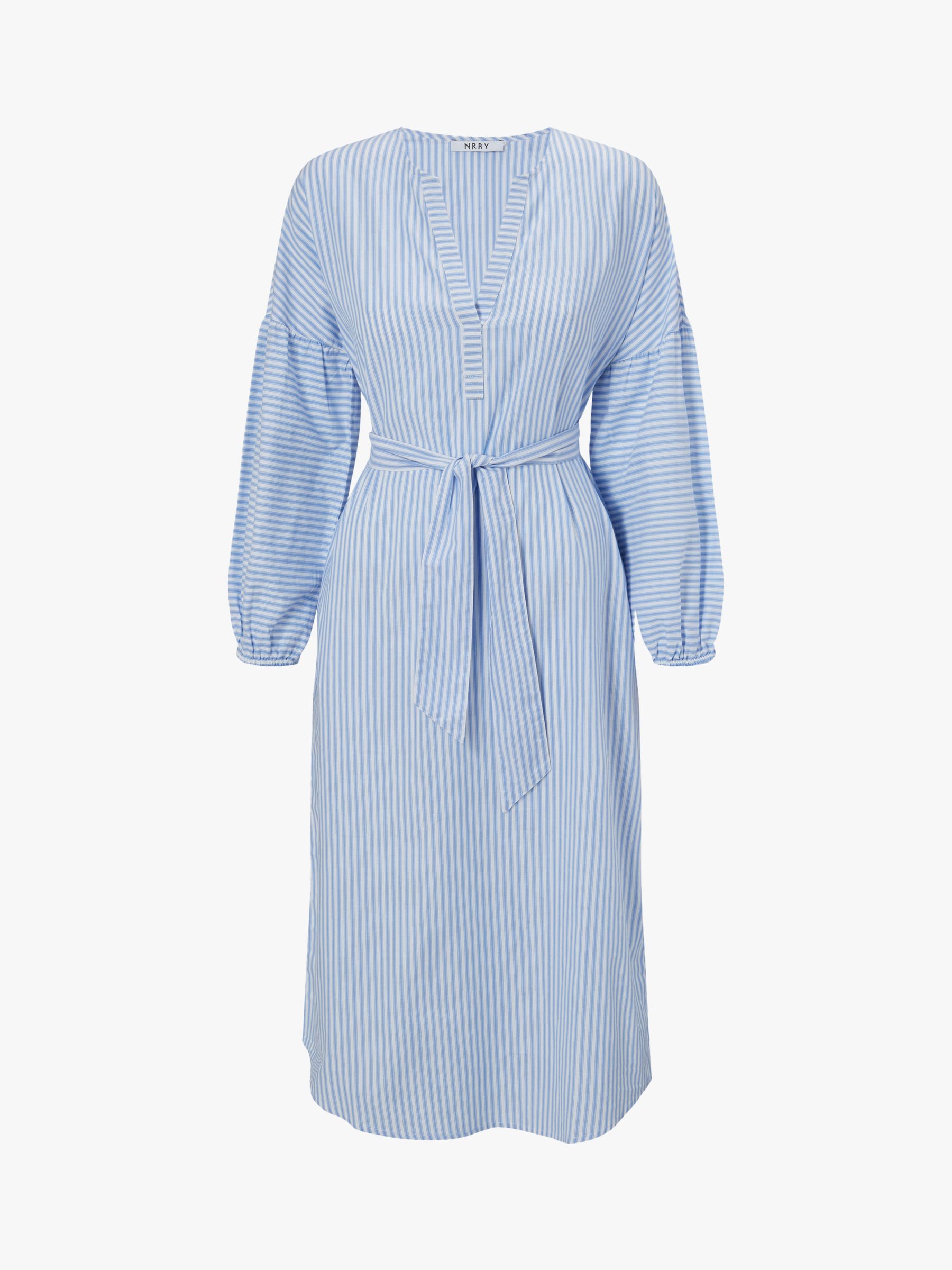 NRBY Clara Striped Cotton Maxi Dress, Blue/White