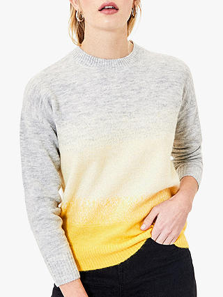 Oasis Ombre Fluffy Knit Jumper, Multi/Yellow