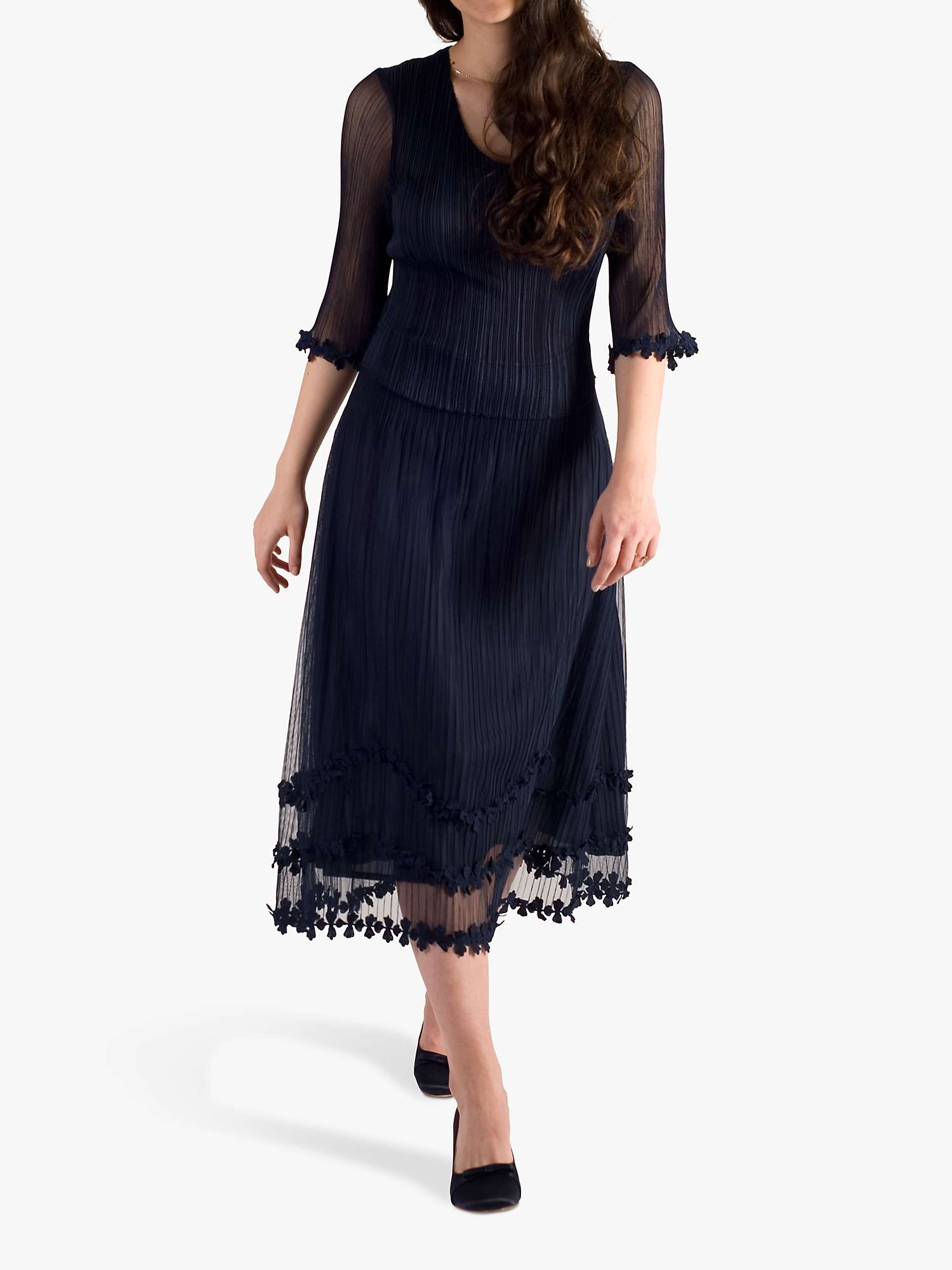Buy chesca Sheer Midi Dress, Navy Online at johnlewis.com