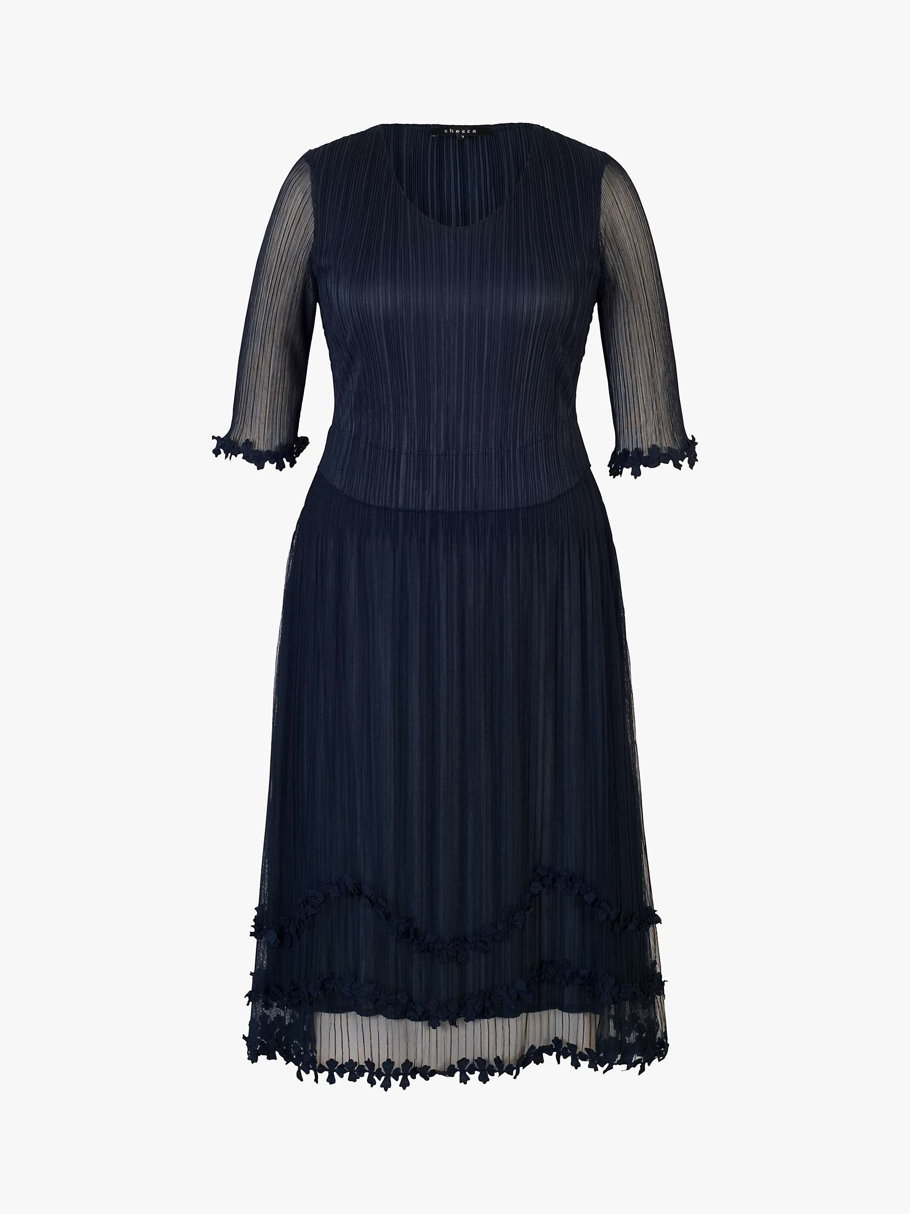 Buy chesca Sheer Midi Dress, Navy Online at johnlewis.com