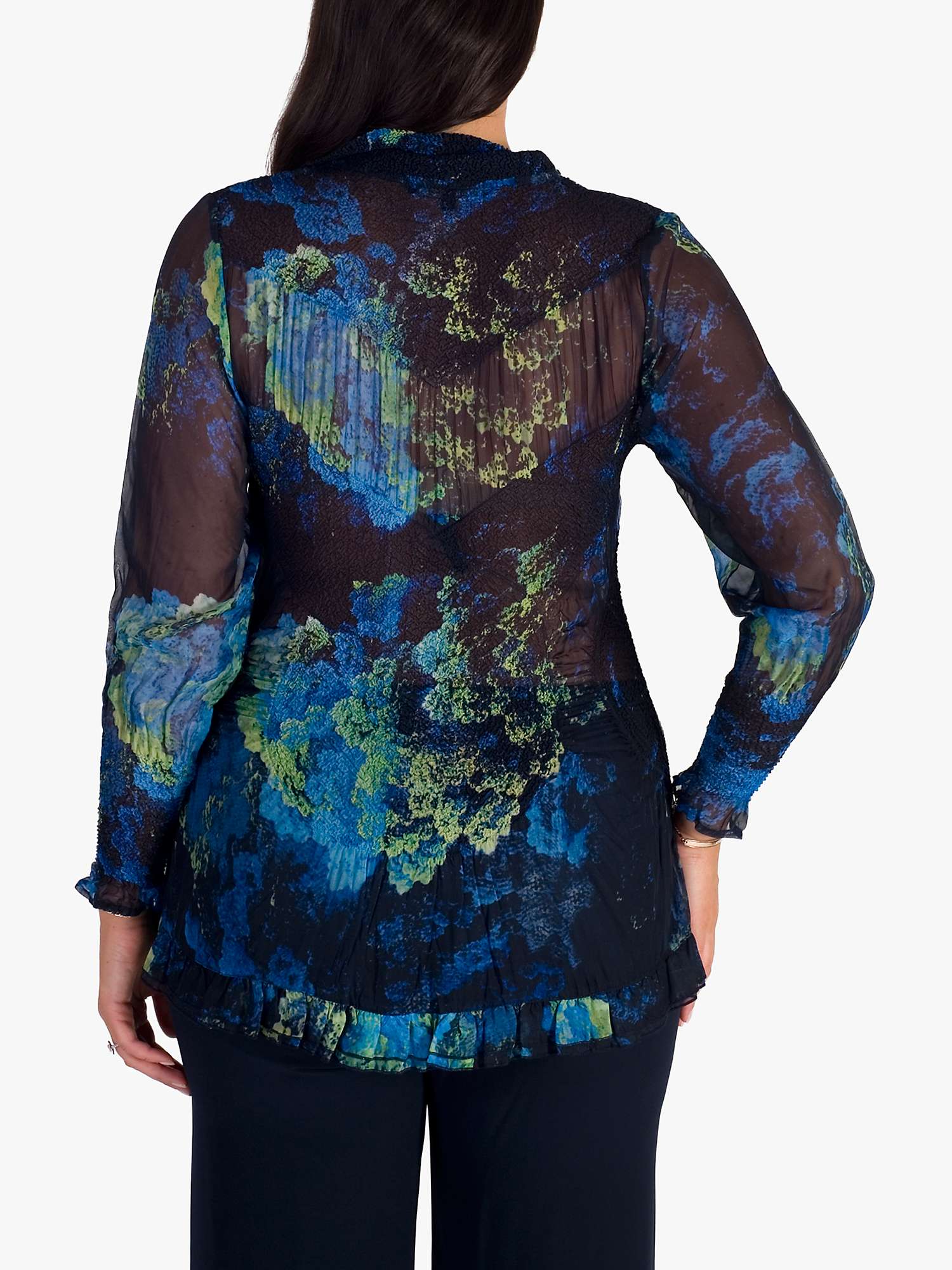 Buy Chesca Floral Print Crush Pleat Blouse Online at johnlewis.com