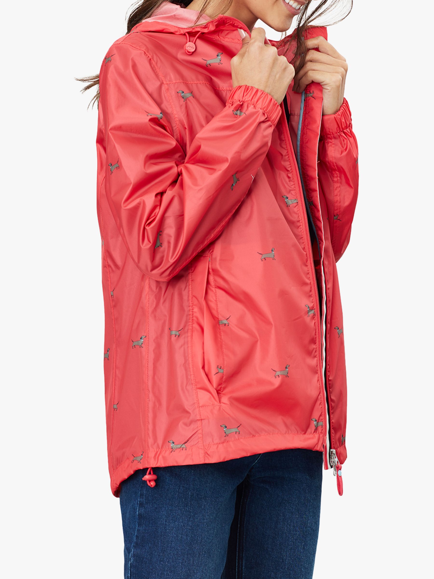Joules Meadley Pack Away Jacket, Red Dog