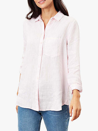 Joules Lorena Linen Shirt, Pale Pink