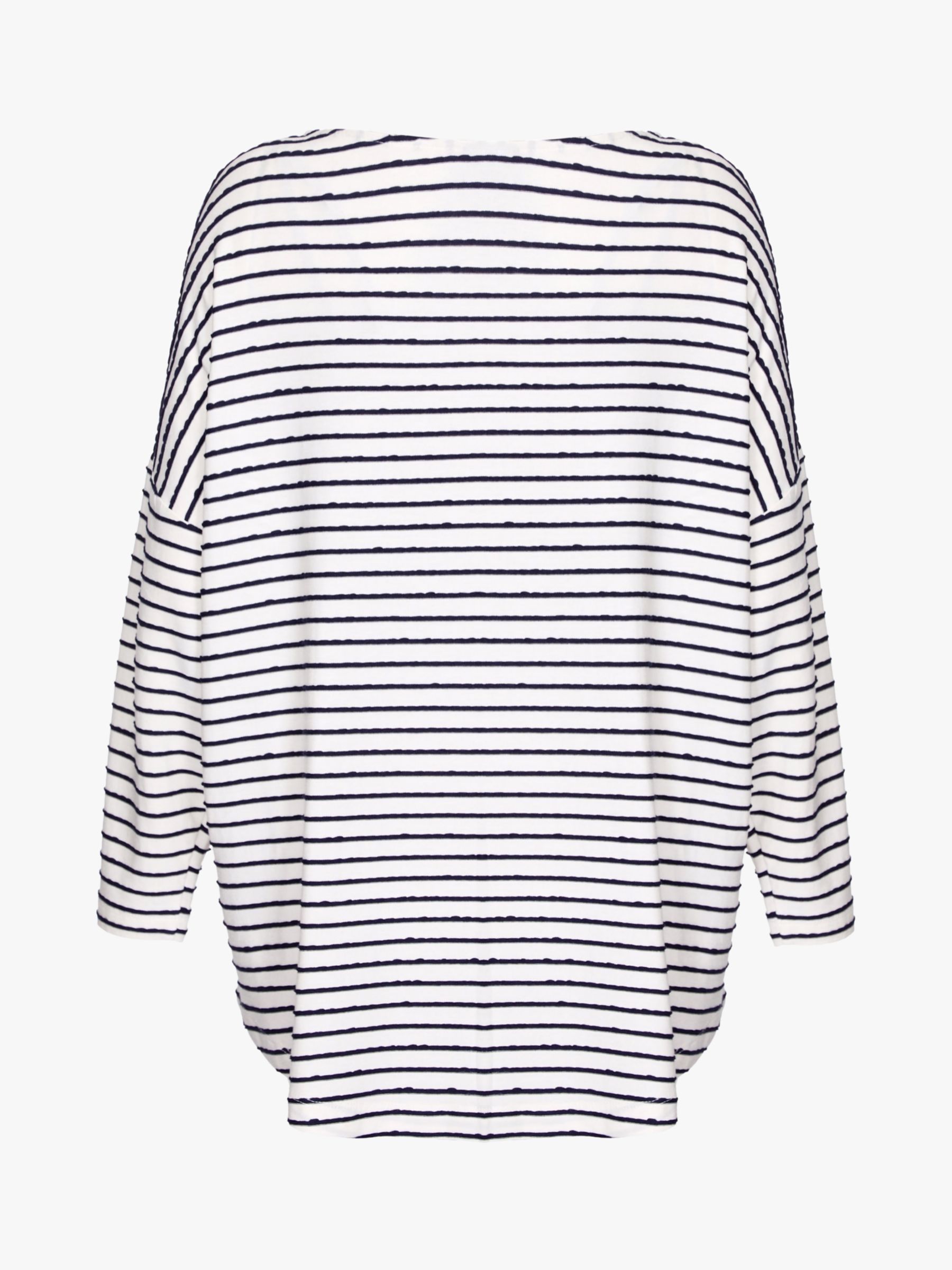 Live Unlimited Curve Sketch Stripe Jersey Top, White/Navy