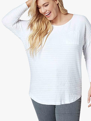 Live Unlimited Curve Textured Stripe Jersey Top, White