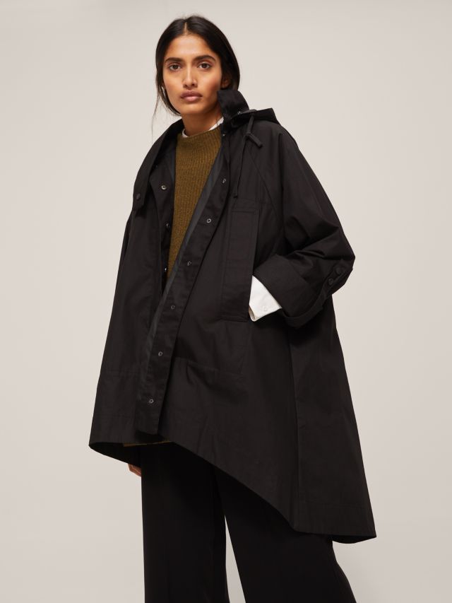 Kin Asymmetric Poncho Jacket, Black, S