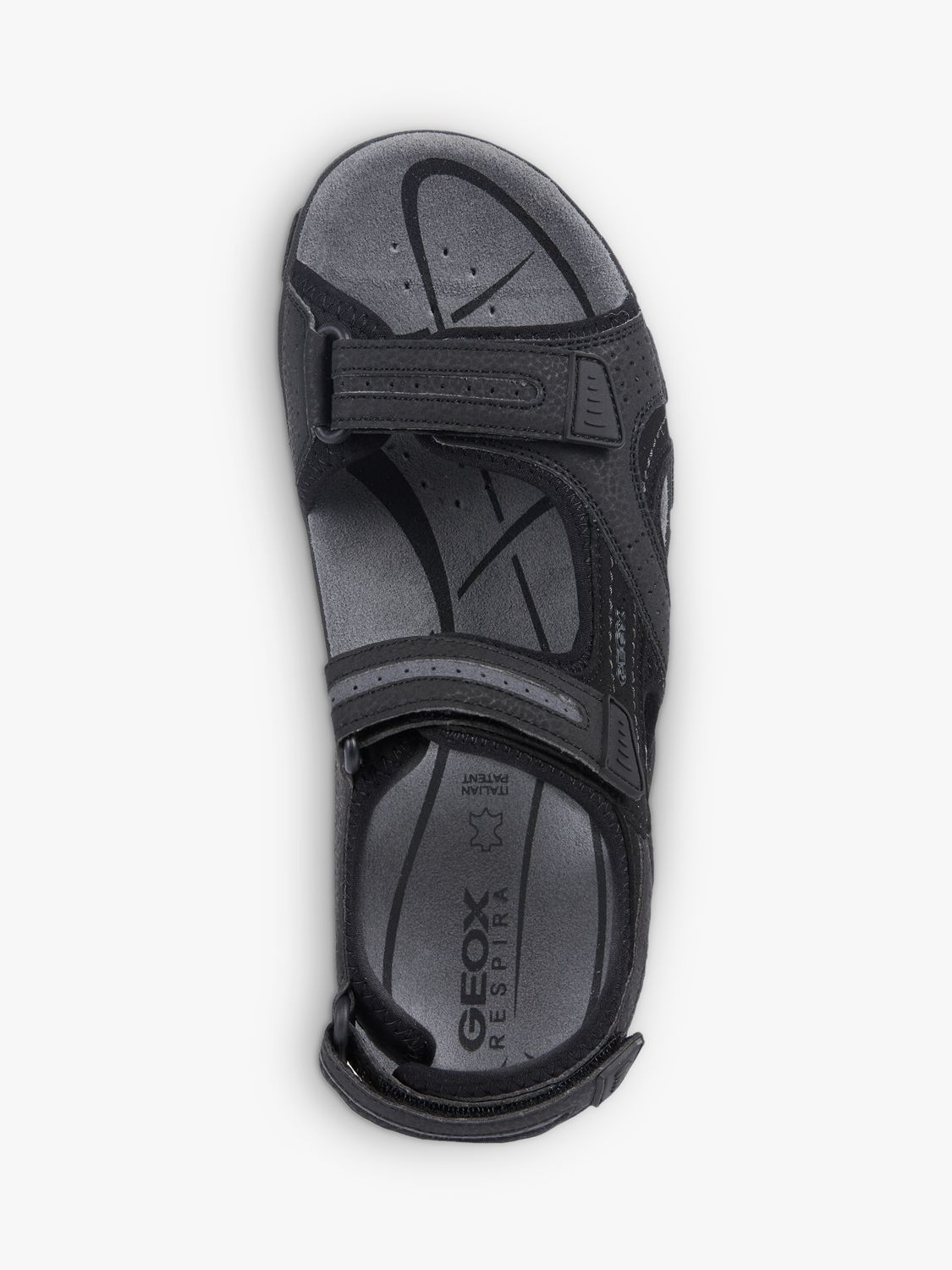 Geox Strada Sandals, Black/Stone, 6.5
