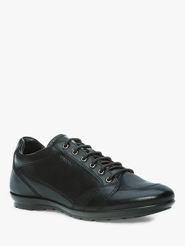 Geox Uomo Symbol Leather Trainers, Black at John Lewis & Partners