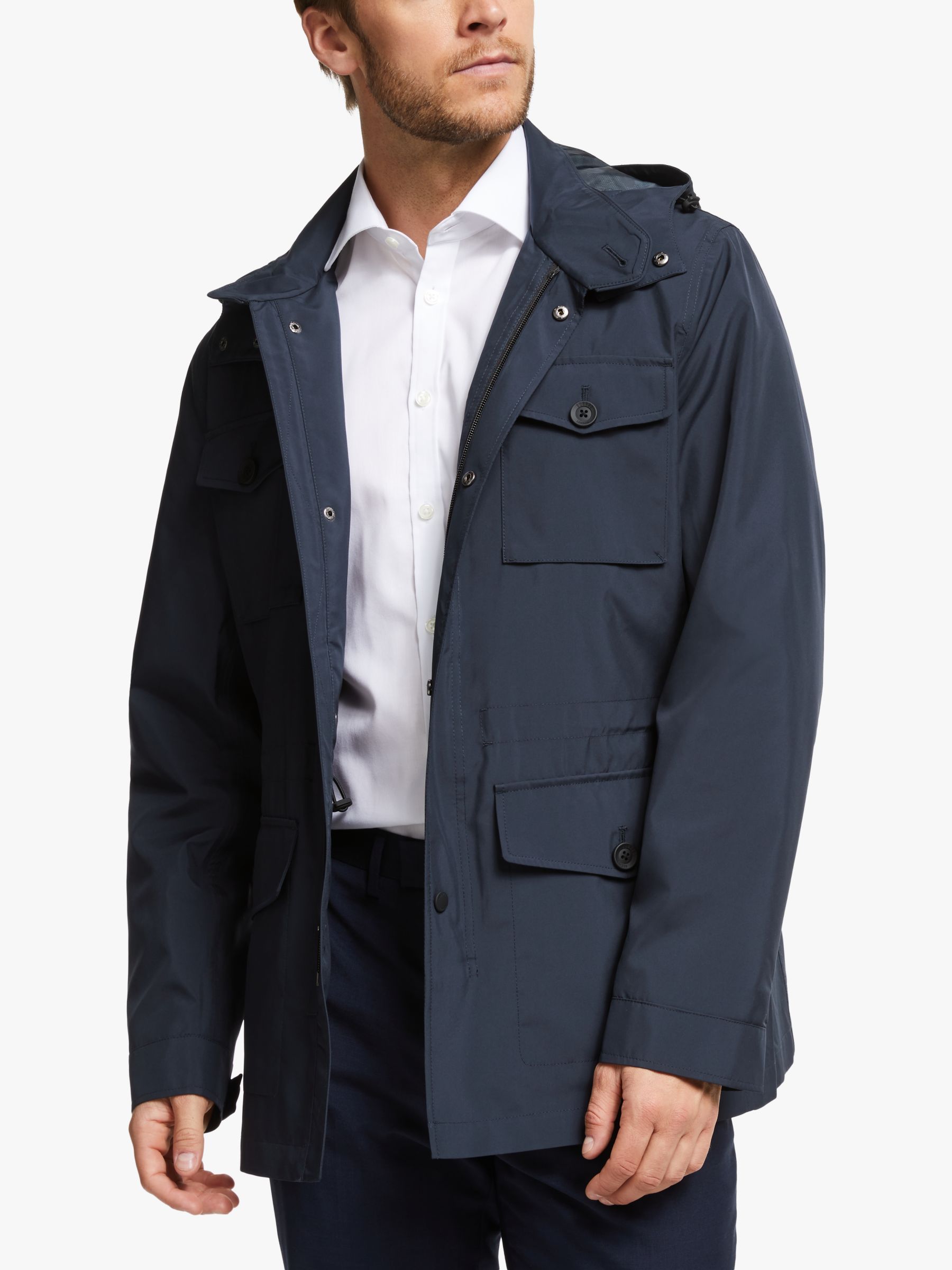 Guards London Gower Waterproof Field Jacket Navy 50R male 55% polyester, 45% recycled polyester