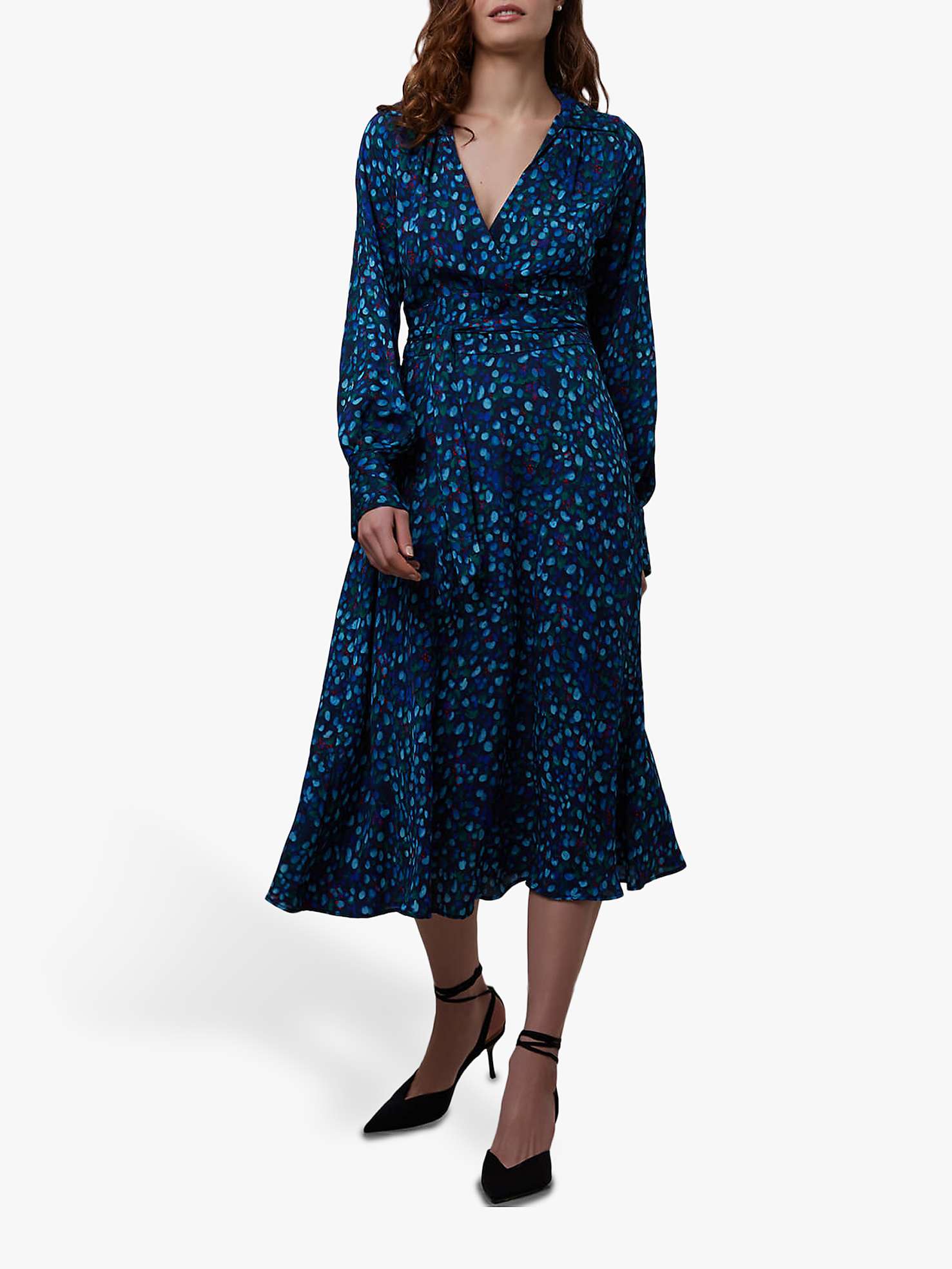 Winser London Rose Wrap Dress, Blue/Multi at John Lewis \u0026 Partners